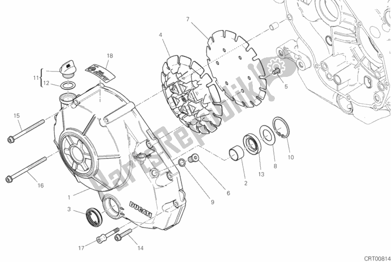 Toutes les pièces pour le Couvercle D'embrayage du Ducati Scrambler Cafe Racer Thailand USA 803 2020